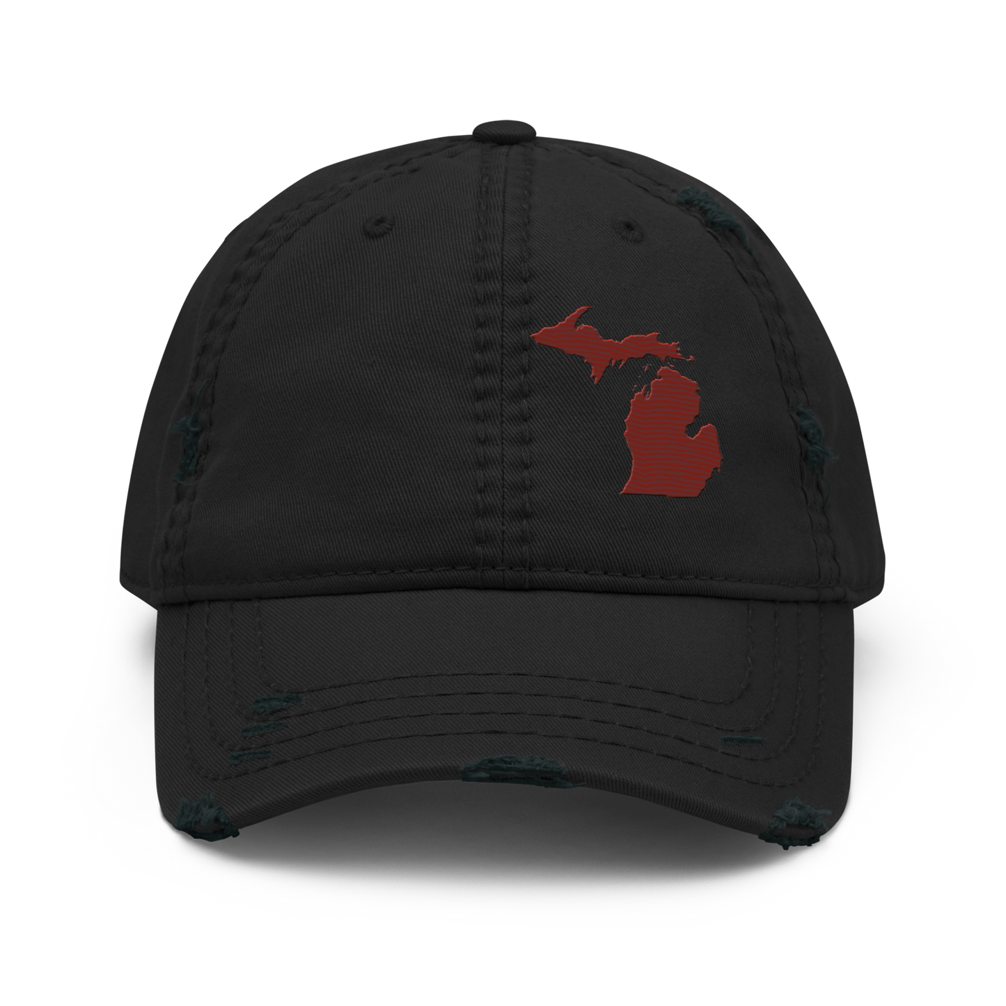 Michigan Distressed Dad Hat | Cherryland Red Outline