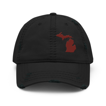 Michigan Distressed Dad Hat | Cherryland Red Outline