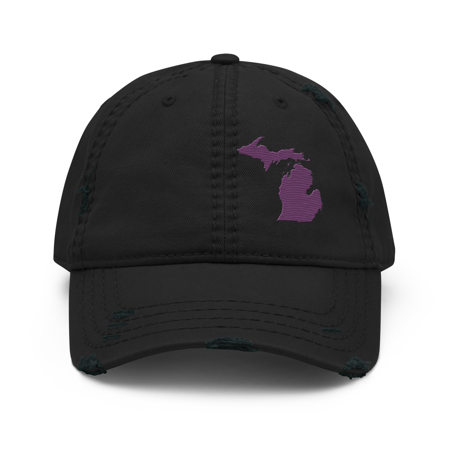 Michigan Distressed Dad Hat | Plum Outline