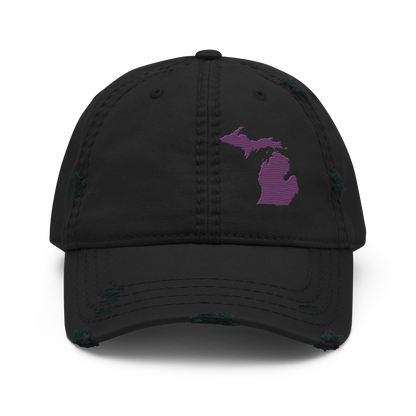 Michigan Distressed Dad Hat | Plum Outline