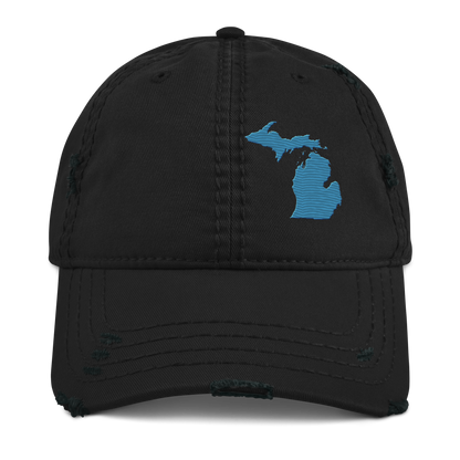 Michigan Distressed Dad Hat | Traverse Blue Outline