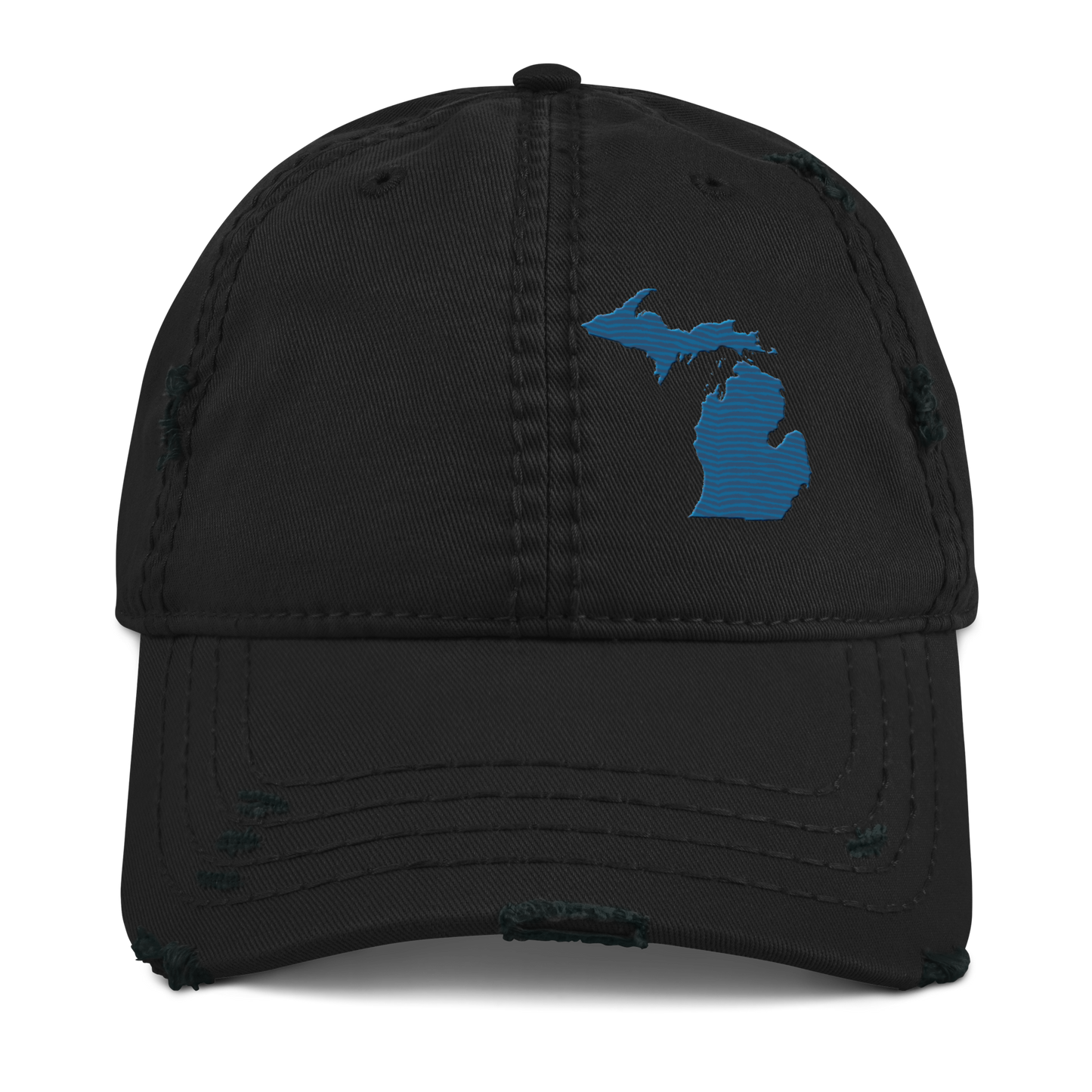 Michigan Distressed Dad Hat | Blueberry Outline