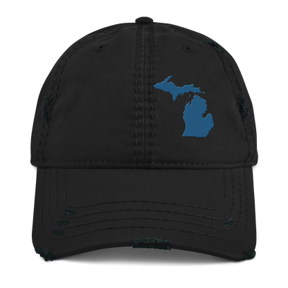 Michigan Distressed Dad Hat | Blueberry Outline