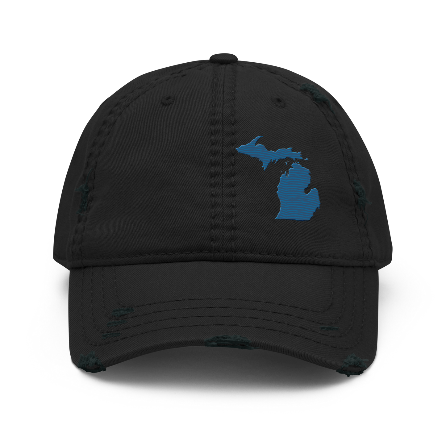 Michigan Distressed Dad Hat | Blueberry Outline