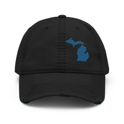 Michigan Distressed Dad Hat | Blueberry Outline