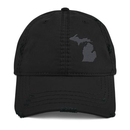 Michigan Distressed Dad Hat | Iron Ore Grey Outline