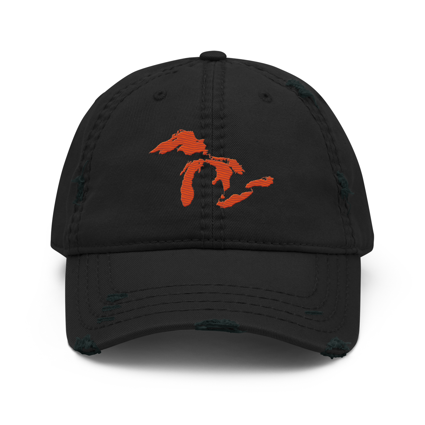 Great Lakes Distressed Dad Hat | Maple Leaf Orange