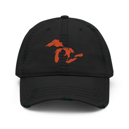 Great Lakes Distressed Dad Hat | Maple Leaf Orange