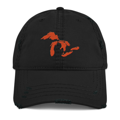 Great Lakes Distressed Dad Hat | Maple Leaf Orange