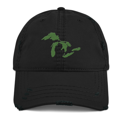 Great Lakes Distressed Dad Hat | Pine Green