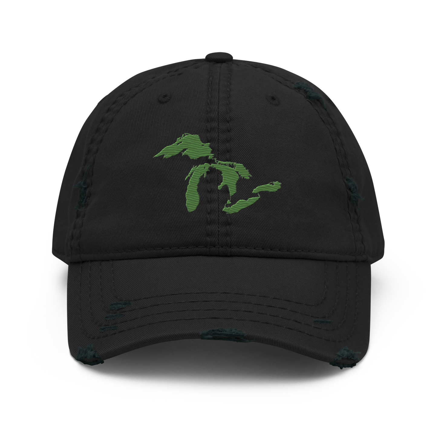 Great Lakes Distressed Dad Hat | Pine Green