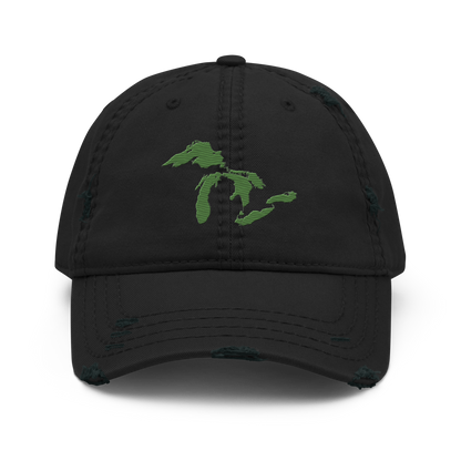 Great Lakes Distressed Dad Hat | Pine Green