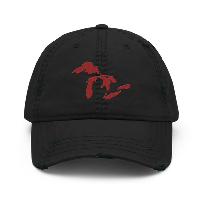 Great Lakes Distressed Dad Hat | Thimbleberry Red