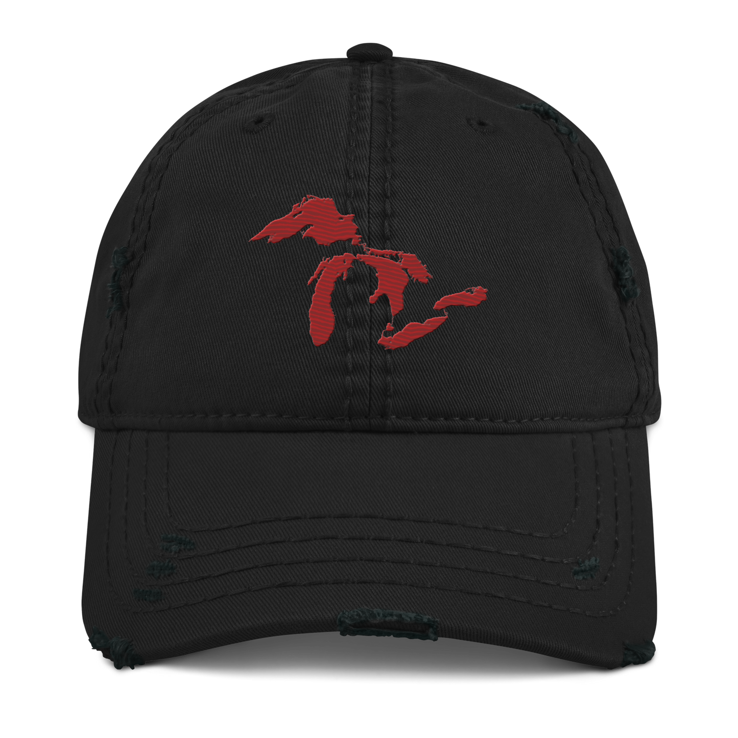 Great Lakes Distressed Dad Hat | Thimbleberry Red