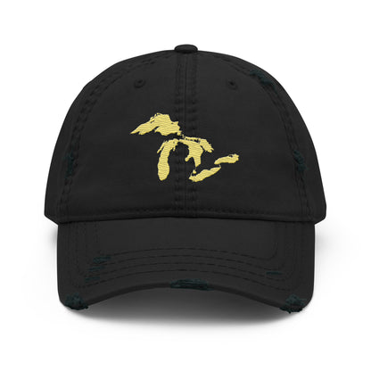 Great Lakes Distressed Dad Hat | Cherry Yellow