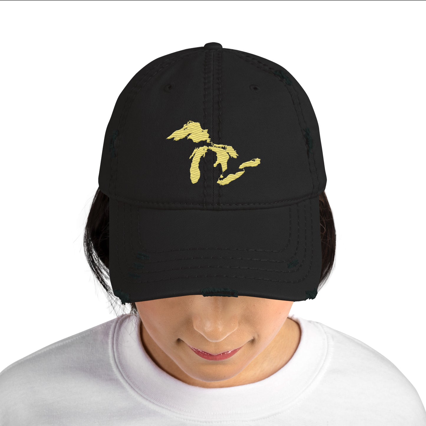 Great Lakes Distressed Dad Hat | Cherry Yellow