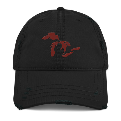 Great Lakes Distressed Dad Hat | Cherryland Red