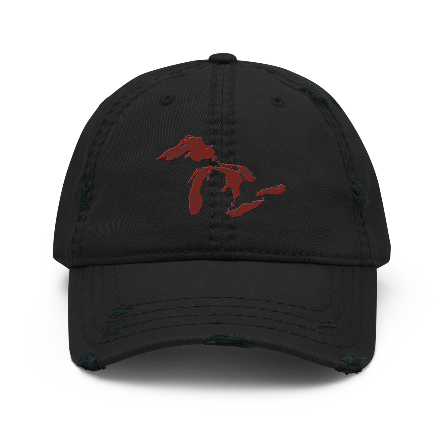 Great Lakes Distressed Dad Hat | Cherryland Red