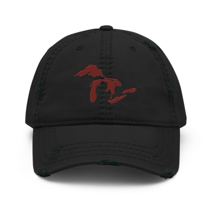 Great Lakes Distressed Dad Hat | Cherryland Red