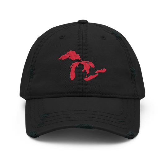 Great Lakes Distressed Dad Hat | Lighthouse Red