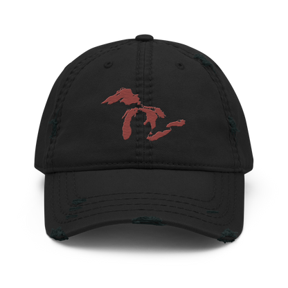 Great Lakes Distressed Dad Hat | Ore Dock Red