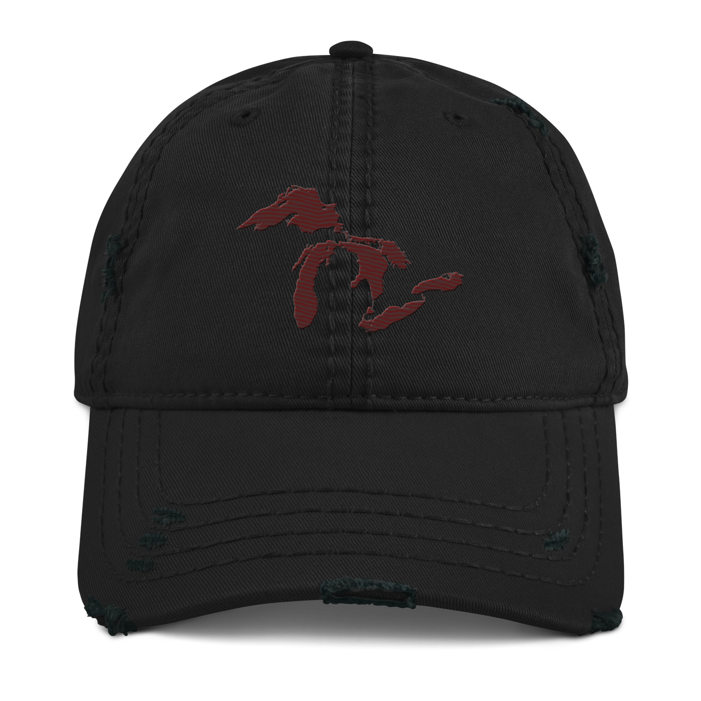 Great Lakes Distressed Dad Hat | Cherrywood Red