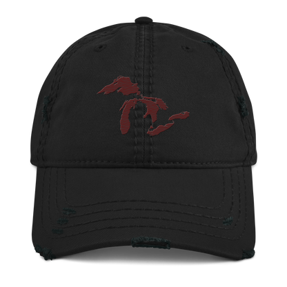 Great Lakes Distressed Dad Hat | Cherrywood Red