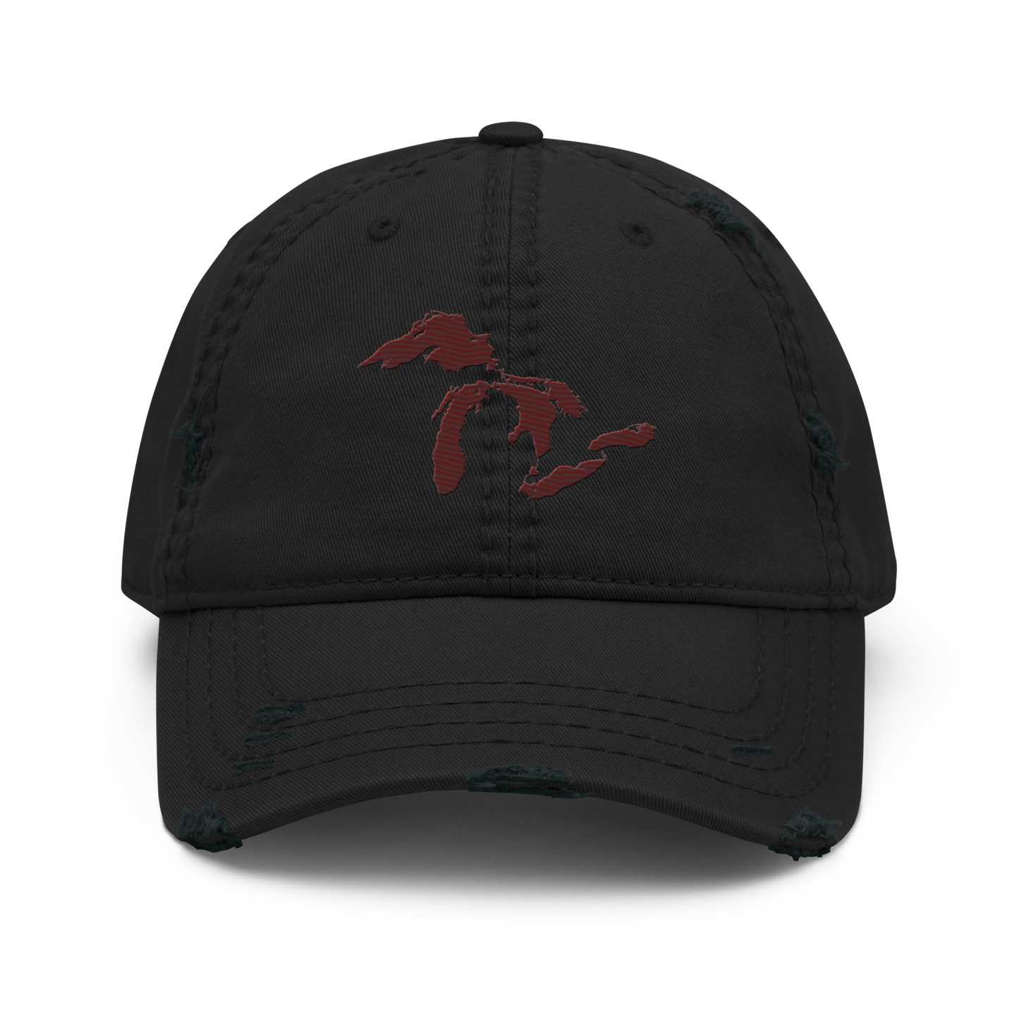 Great Lakes Distressed Dad Hat | Cherrywood Red