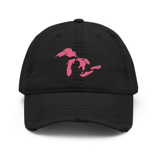 Great Lakes Distressed Dad Hat | Rhodochrosite Pink