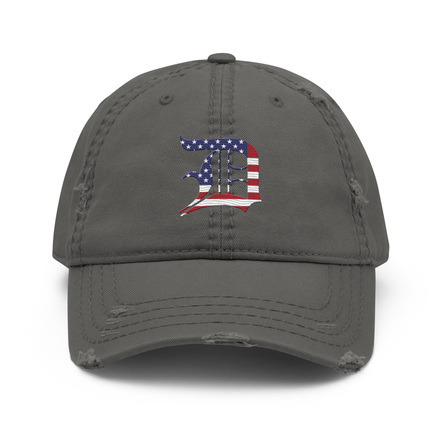 Detroit 'Old English D' Distressed Dad Hat (Patriotic Edition)