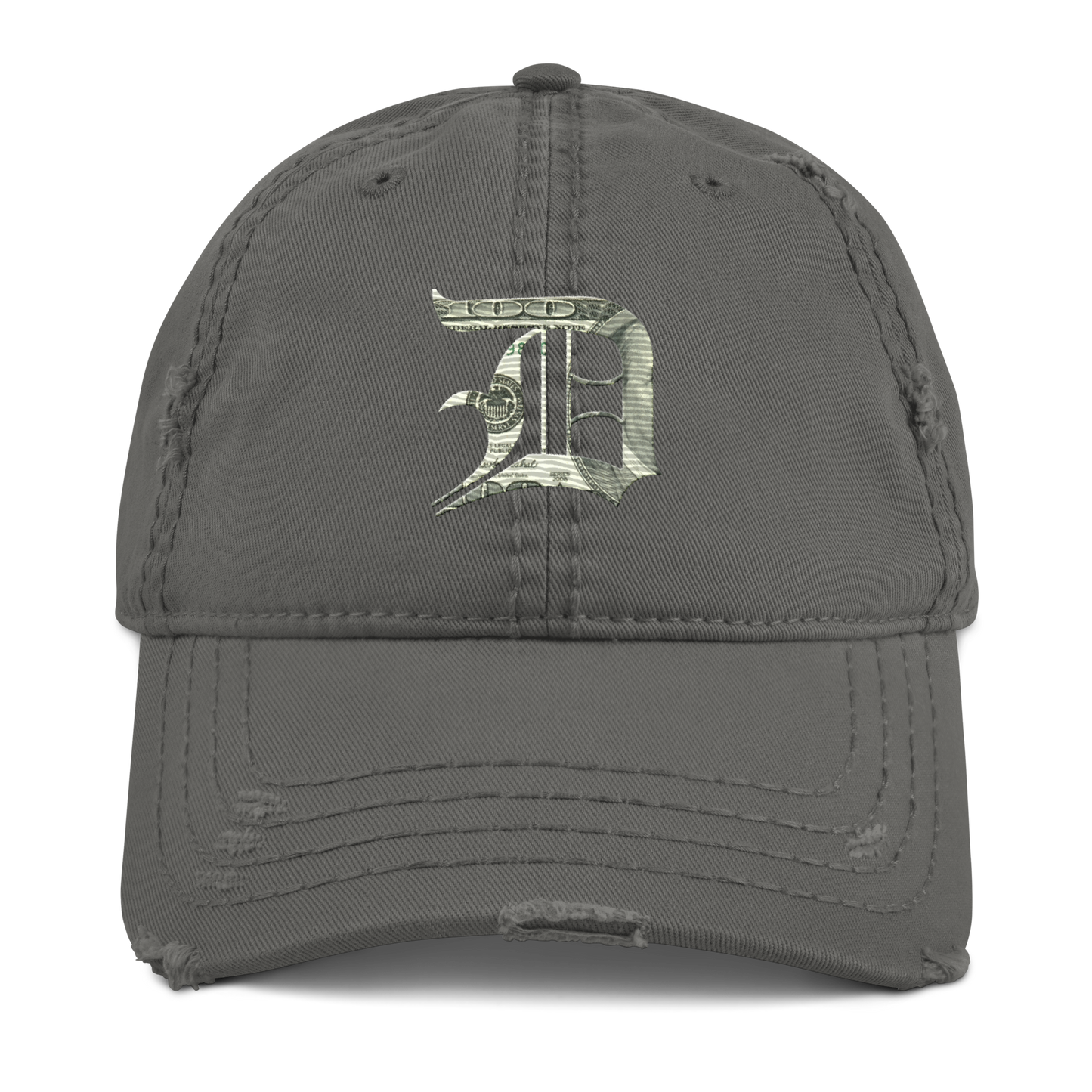 Detroit 'Old English D' Distressed Dad Hat (Benjamins Edition)