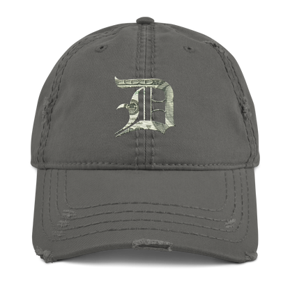 Detroit 'Old English D' Distressed Dad Hat (Benjamins Edition)