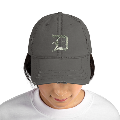 Detroit 'Old English D' Distressed Dad Hat (Benjamins Edition)