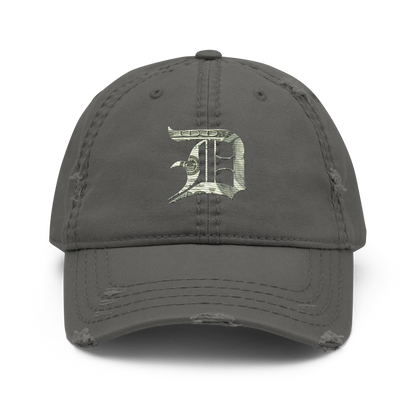 Detroit 'Old English D' Distressed Dad Hat (Benjamins Edition)