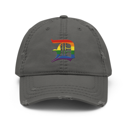 Detroit 'Old English D' Distressed Dad Hat (Rainbow Pride Edition)