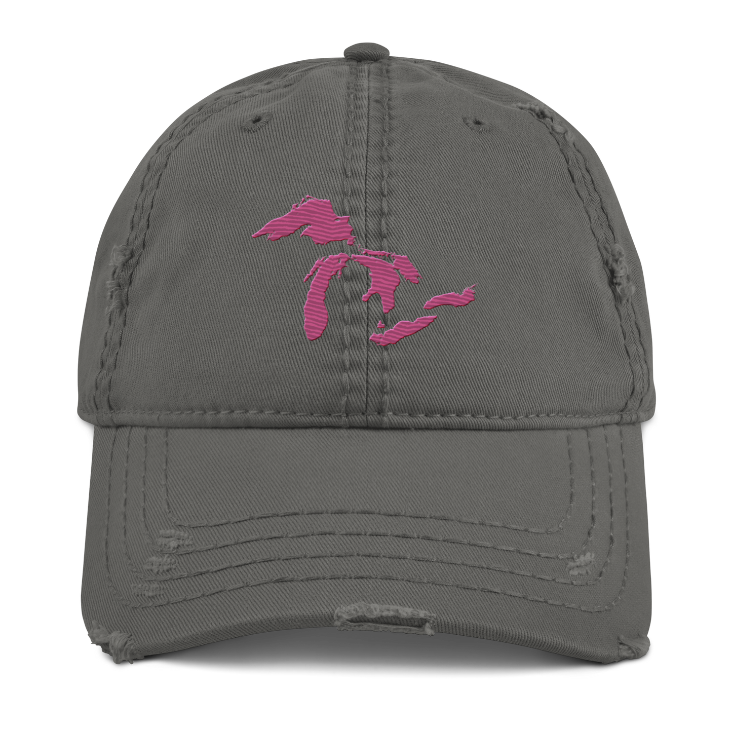 Great Lakes Distressed Dad Hat (Apple Blossom Pink)