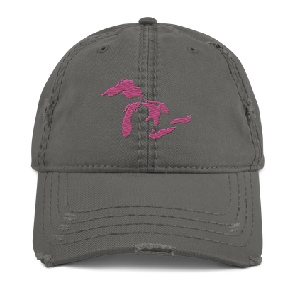 Great Lakes Distressed Dad Hat (Apple Blossom Pink)