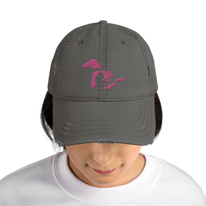 Great Lakes Distressed Dad Hat (Apple Blossom Pink)