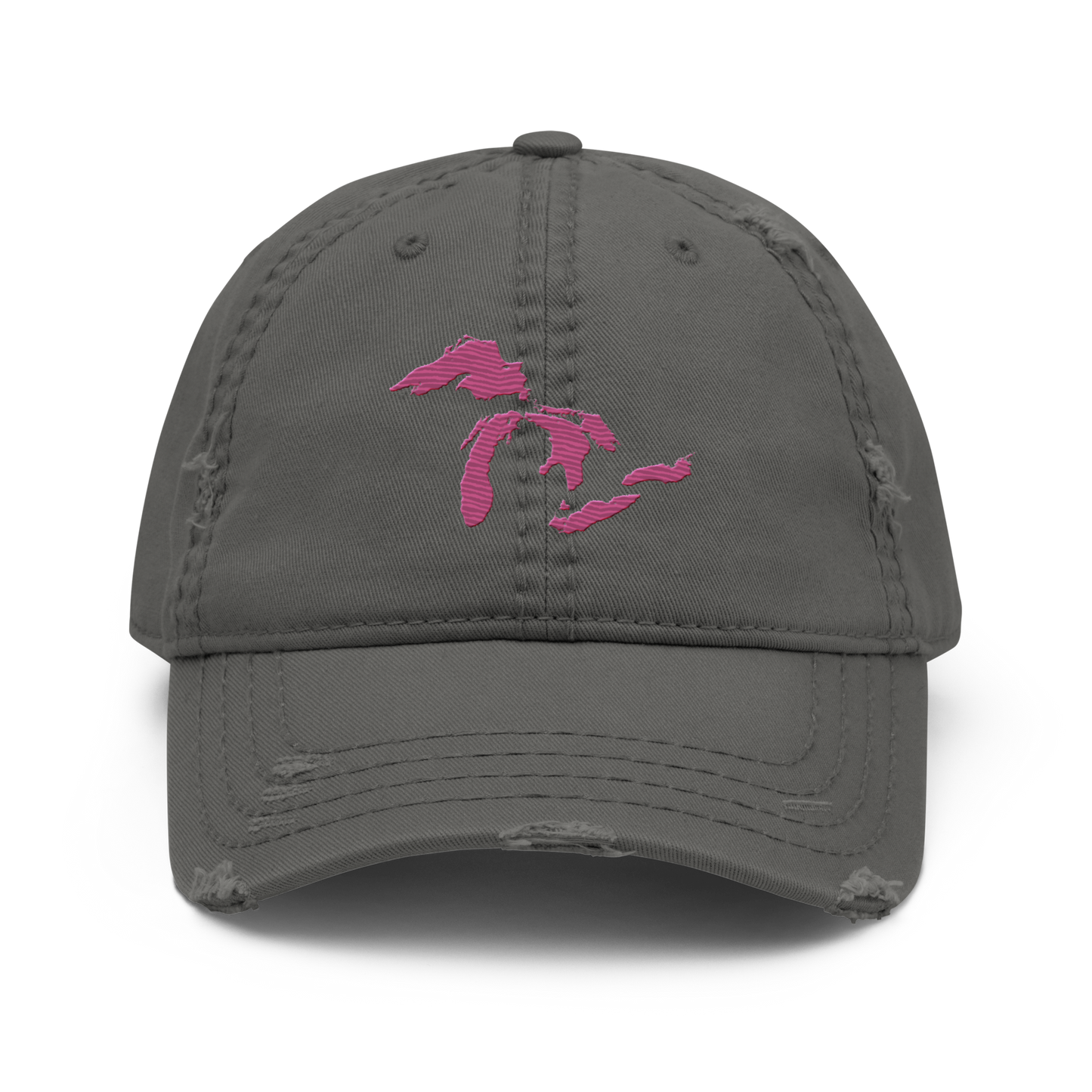 Great Lakes Distressed Dad Hat (Apple Blossom Pink)