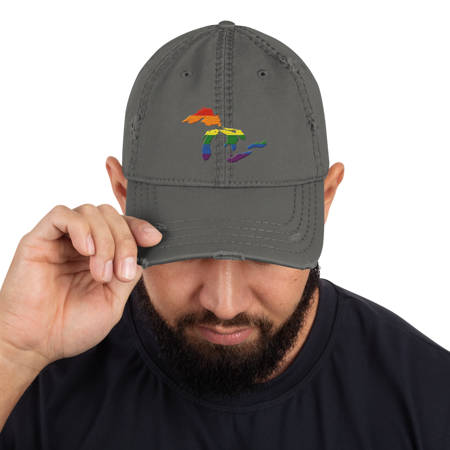 Great Lakes Distressed Dad Hat (Rainbow Pride Edition)