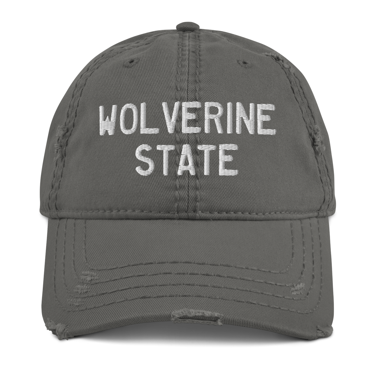 'Wolverine State' Distressed Dad Hat (Licence Plate Font)