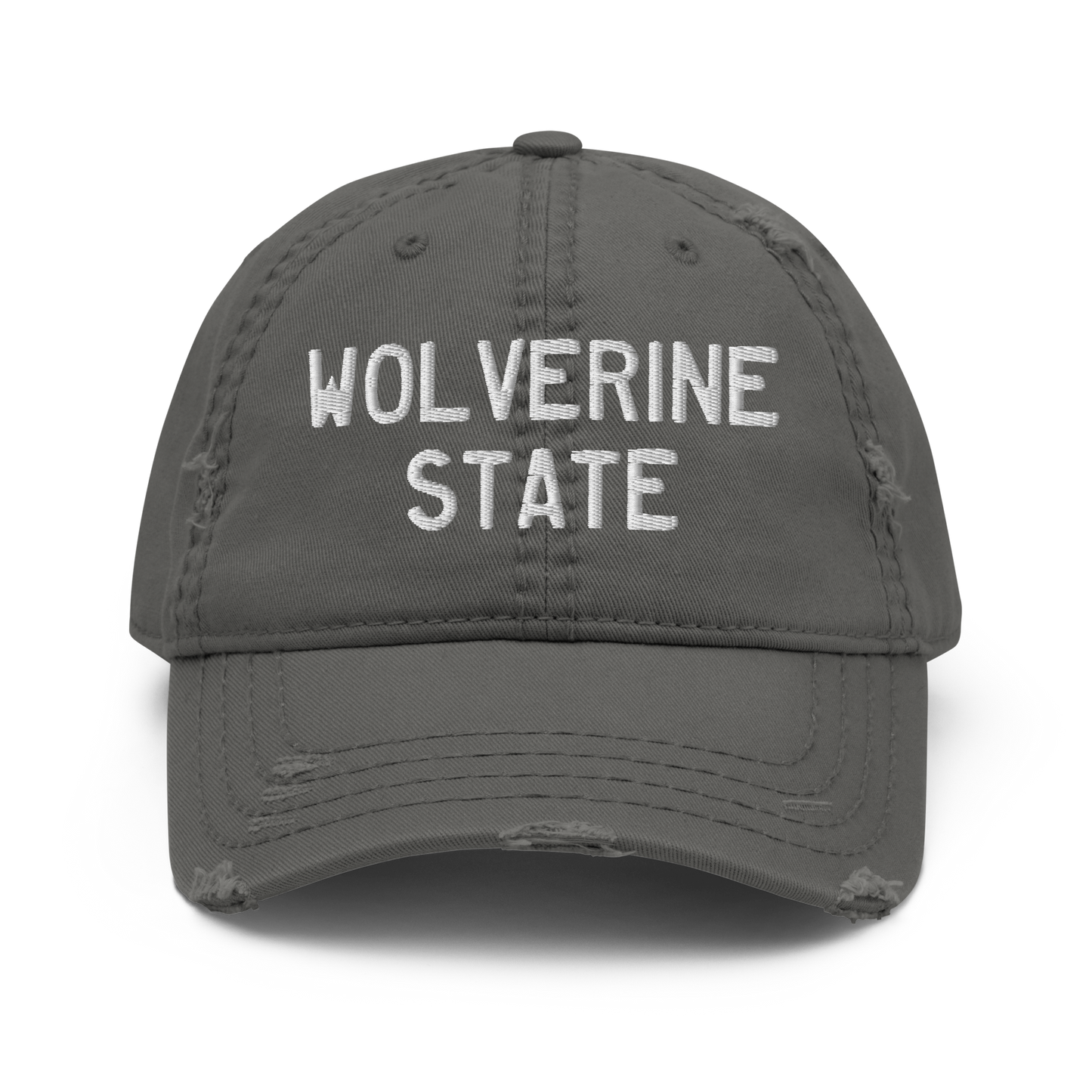 'Wolverine State' Distressed Dad Hat (Licence Plate Font)