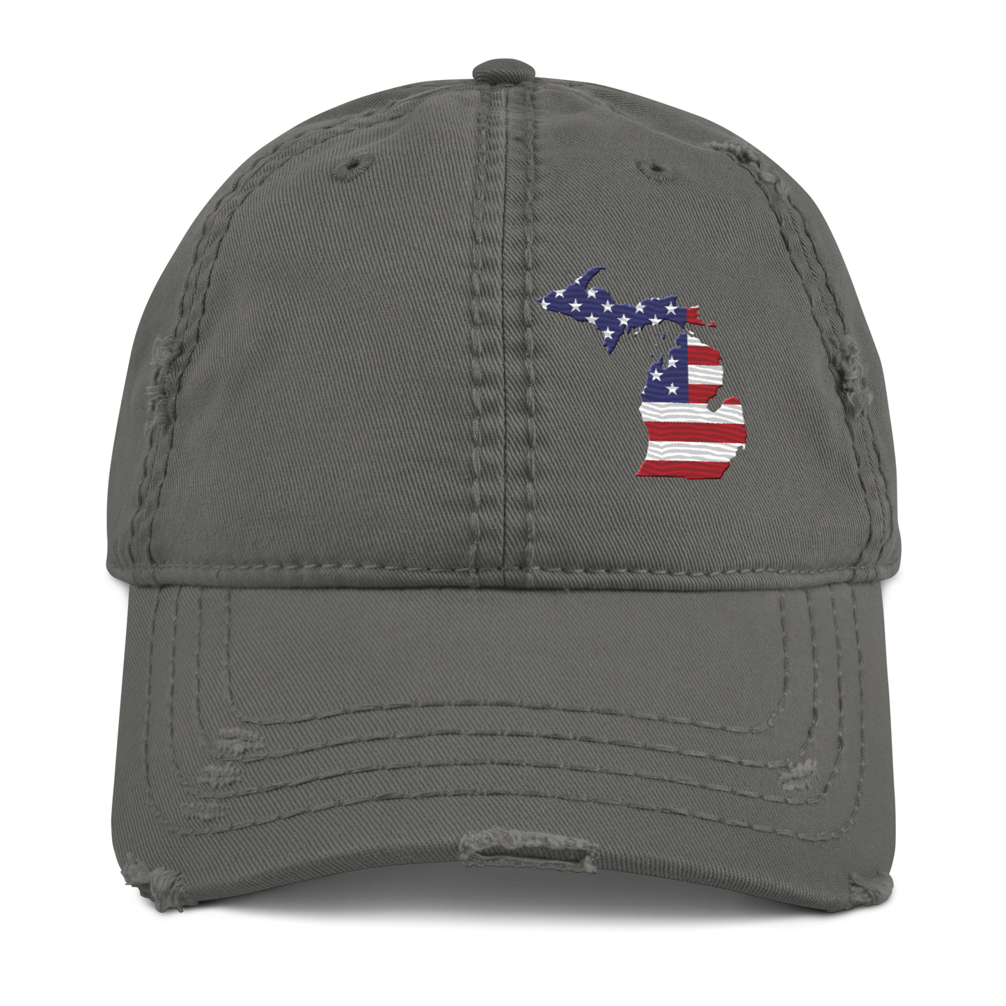 Michigan Distressed Dad Hat (w/ MI USA Flag)