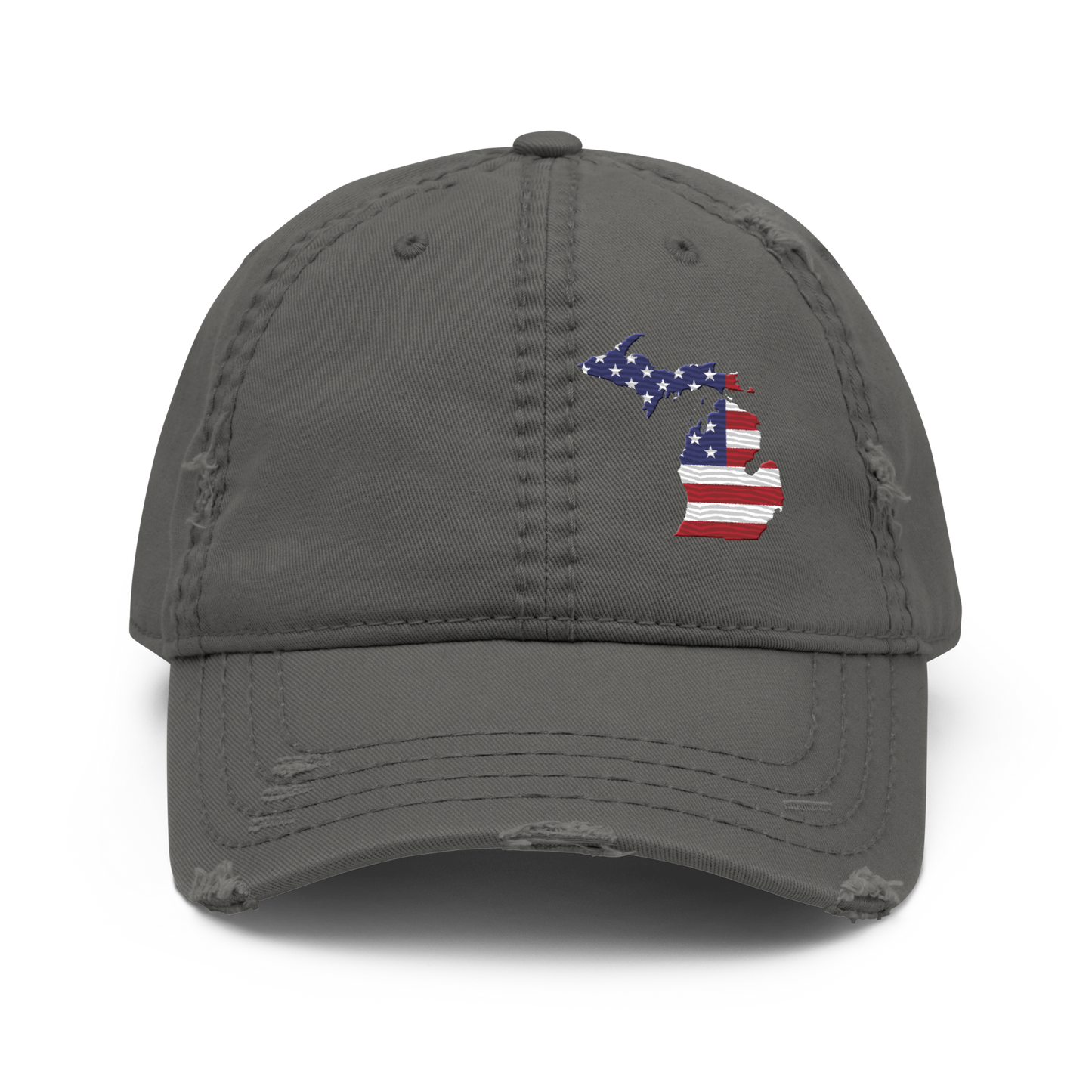 Michigan Distressed Dad Hat (w/ MI USA Flag)