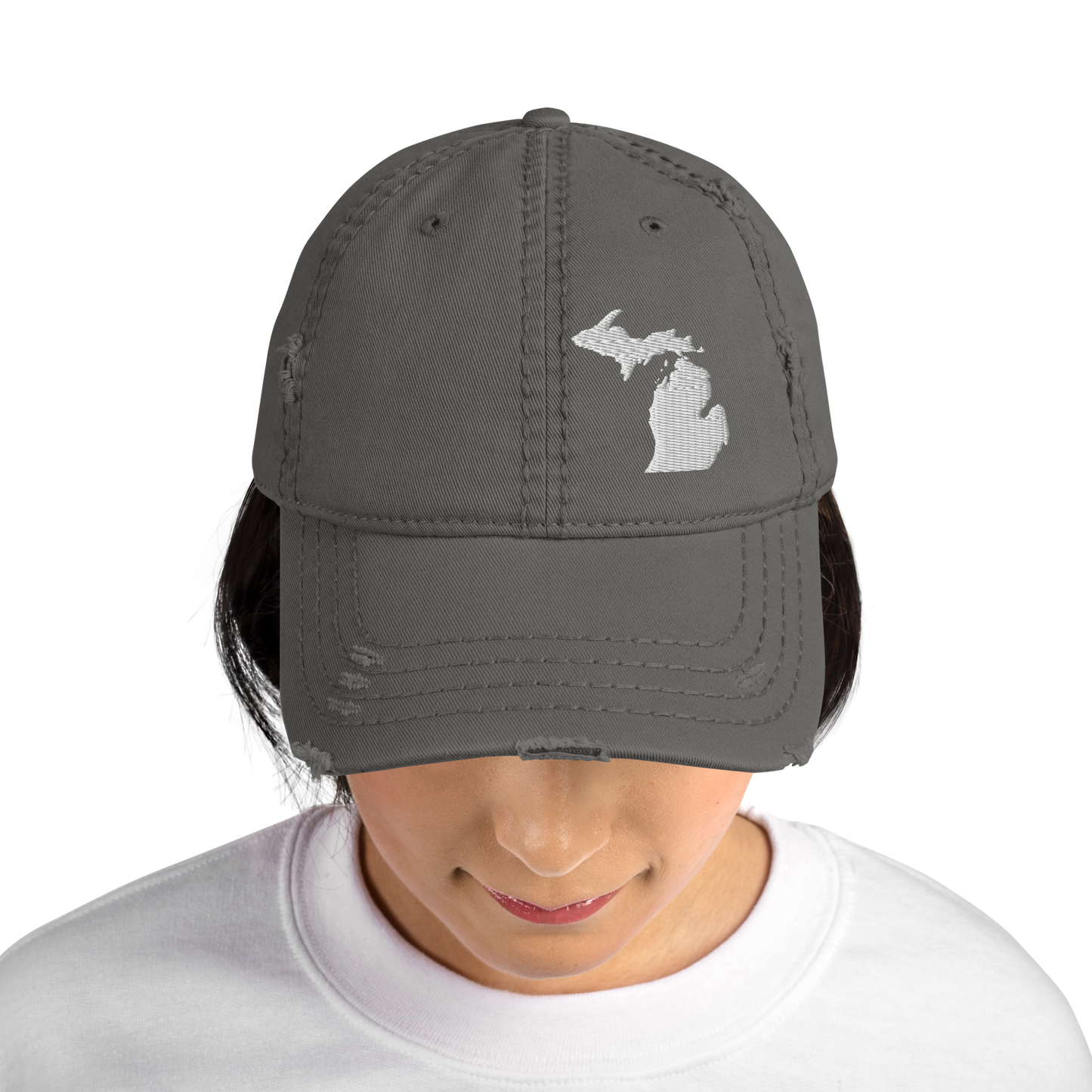 Michigan Distressed Dad Hat (w/ MI Outline)