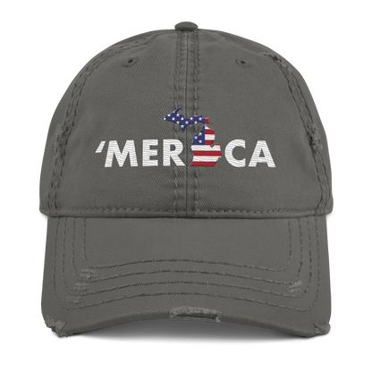 Michigan 'Merica' Distressed Dad Hat (Patriot Edition)