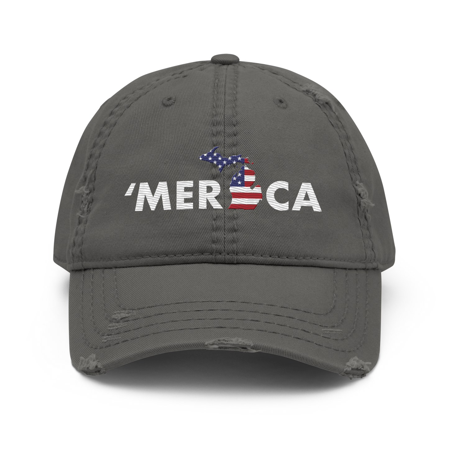 Michigan 'Merica' Distressed Dad Hat (Patriot Edition)