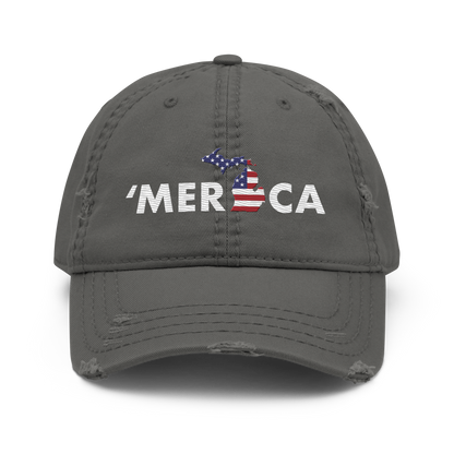 Michigan 'Merica' Distressed Dad Hat (Patriot Edition)