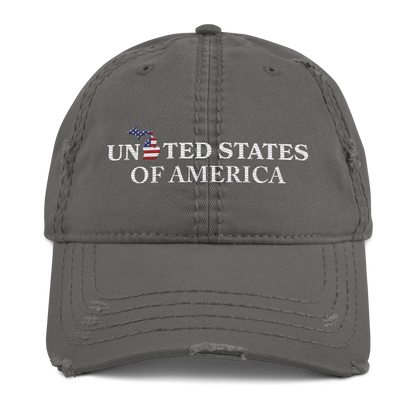 Michigan 'United States of America' Distressed Dad Hat