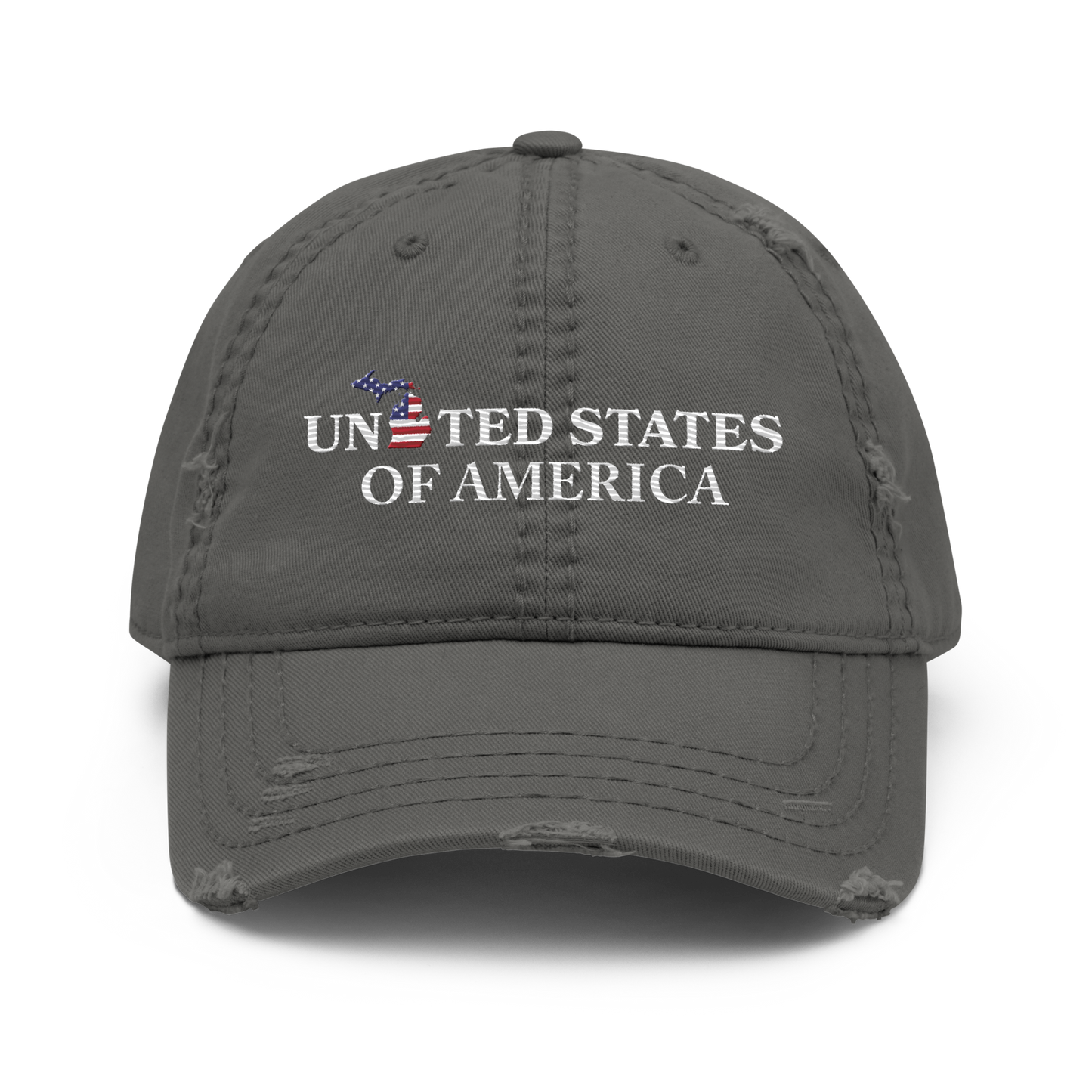 Michigan 'United States of America' Distressed Dad Hat